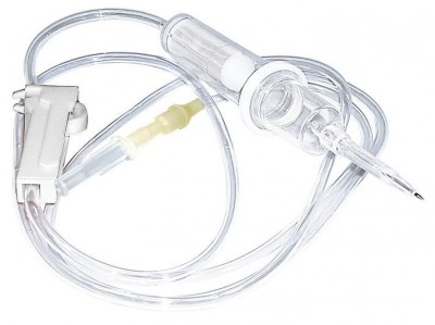 PPS Transfusion-Set m.Luer-Lock-Ansatz m.Stahlspitze+Blutfilter 200y,Ozonther.