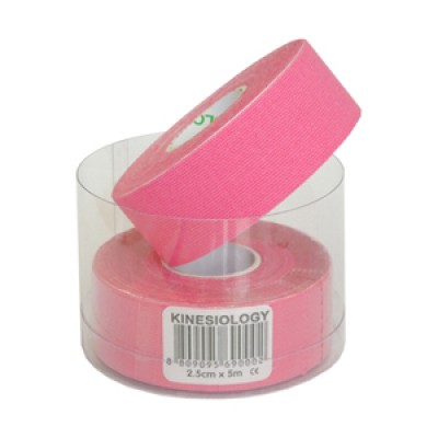 Kinesiologisches Tape S, 2,5 cm x 5 m pink, 2 Rollen pro Packung