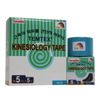 Turmalin Tape, 5 cm x 5 m mit negativ geladenen Ionen, blau