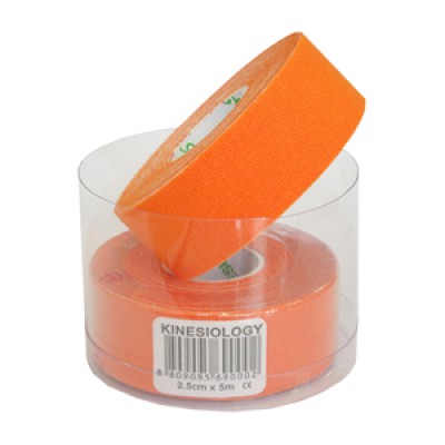 Kinesiologisches Tape S, 2,5 cm x 5 m orange, 2 Rollen pro Packung