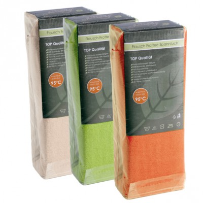 Flausch-Frottee-Spanntuch, orange,75/190-85/200cm