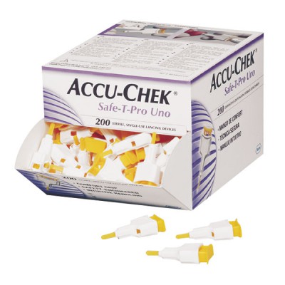 ACCU-CHEK Safe-T-Pro Uno, 200 Stck. Einstechhilfe zur Kapillarblutentnahme